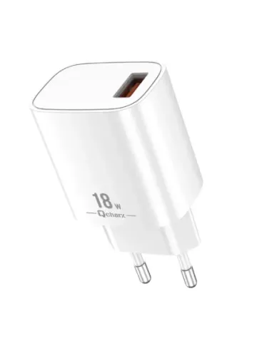 Cargador qcharx artemisia 3a 18w puerto usb blanco