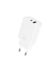 Cargador qcharx eros 3a 33w 1 x usb tipo a - 1 x usb tipo c blanco