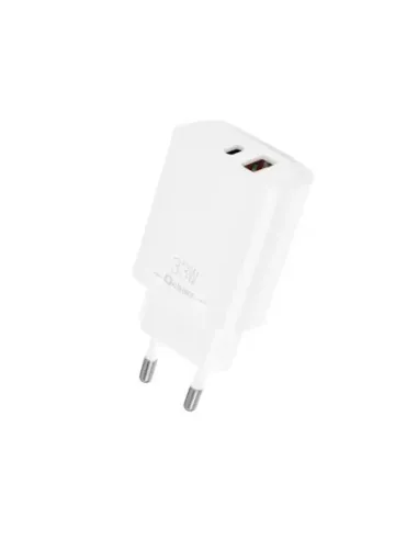 Cargador qcharx eros 3a 33w 1 x usb tipo a - 1 x usb tipo c blanco