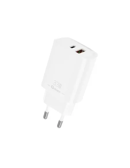 Cargador qcharx eros 3a 33w 1 x usb tipo a - 1 x usb tipo c blanco