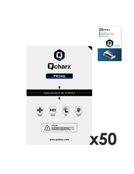 Laminas de proteccion frontales qcharx hidrogelprime para qx1 lite 50 unidades