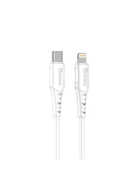 Cable qcharx sofia tipo c  a lightning 3a 20w - 1 m - pvc blanco