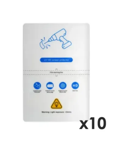 Laminas de fijacion qcharx hidrogel hd hibrida mediante ultravioleta uv pack 10 ud para qx1