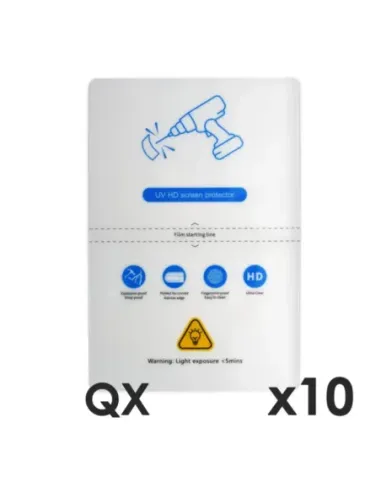 Laminas de fijacion qcharx altas prestaciones hidrogel hd qx hibrida mediante ultravioleta uv pack 10 ud para qx1