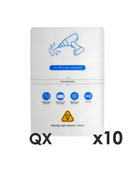 Laminas de fijacion qcharx altas prestaciones hidrogel hd qx hibrida mediante ultravioleta uv pack 10 ud para qx1