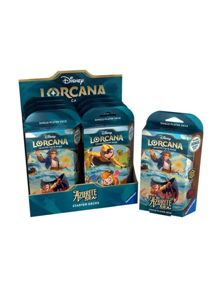 Juego de cartas disney lorcana tcg azurite sea starter deck 8 unidades inglés
