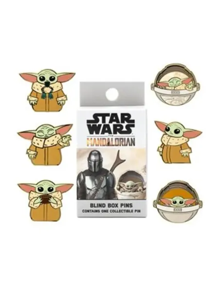 Caja sorpresa pin sello loungefly funko disney star wars the mandalorian grogu baby yoda mistery box