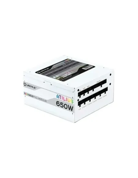 Fuente de alimentacion unykach atilius white gaming atx 650w