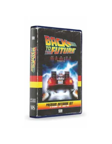 Set papeleria vhs sd toys regreso al futuro libreta chapas y boligrafo