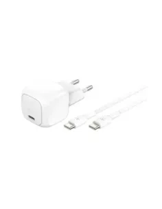 Cargador de pared belkin wca008kq1mwh - b6 30w usb tipo c + cable usb tipo c blanco