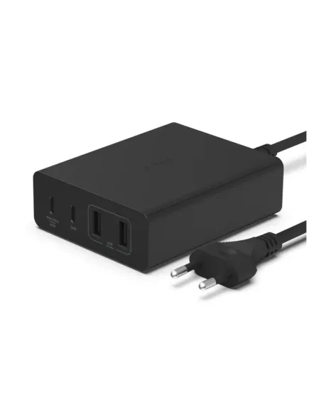 Cargador de pared belkin wch010vfbk 108w 2x usb tipo c 2x usb tipo a negro