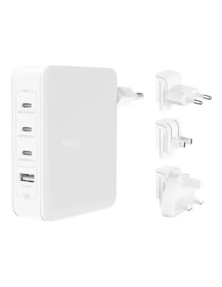 Cargador de pared belkin wch014btwh 140w 3x usb tipo c 1x usb tipo a
