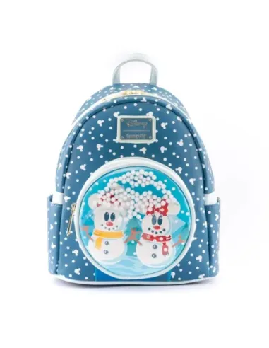 Mochila loungefly disney minnie y mickey muñecos de nieve