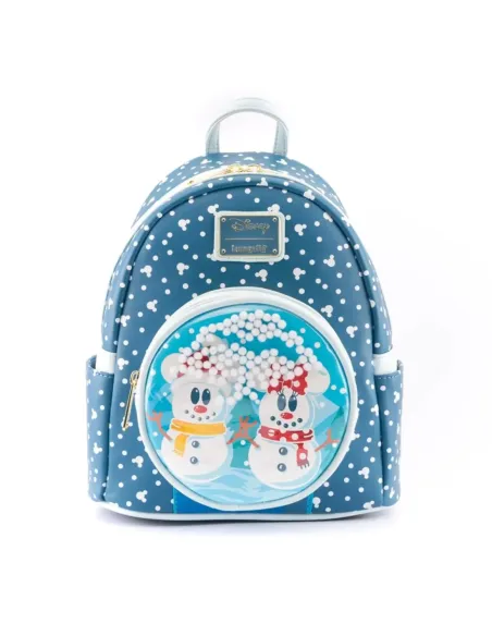 Mochila loungefly disney minnie y mickey muñecos de nieve