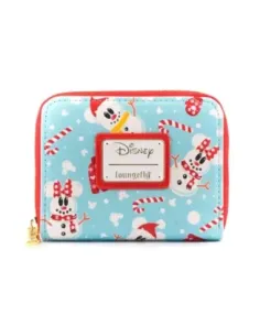 Monedero loungefly disney minnie y mickie muñecos de nieve aop