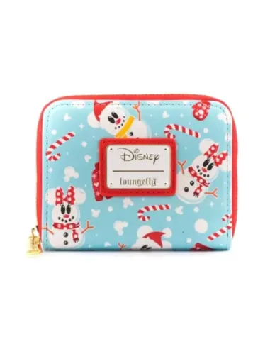 Monedero loungefly disney minnie y mickie muñecos de nieve aop