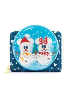 Monedero loungefly disney minnie y mickey muñecos de nieve