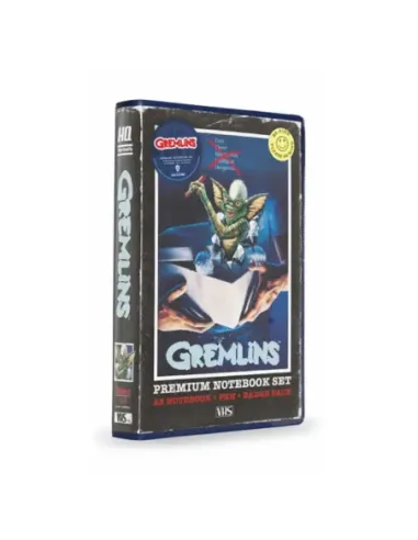 Set papeleria vhs sd toys gremlins libreta chapas y boligrafo