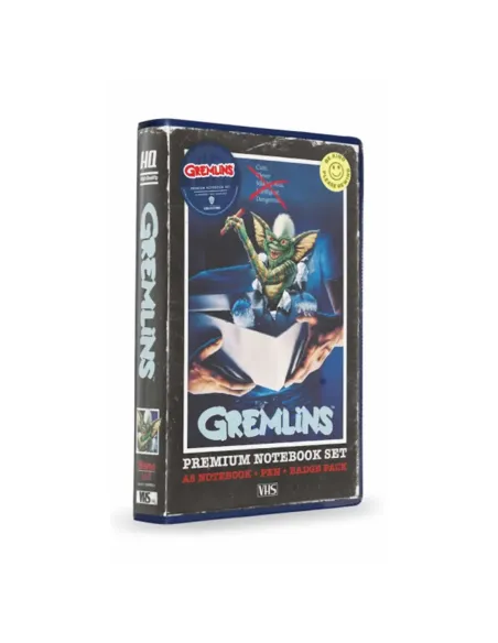 Set papeleria vhs sd toys gremlins libreta chapas y boligrafo