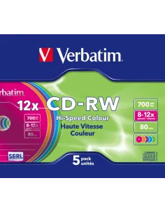 Verbatim CD-RW Colour 12x 700 MB 5 pieza(s)