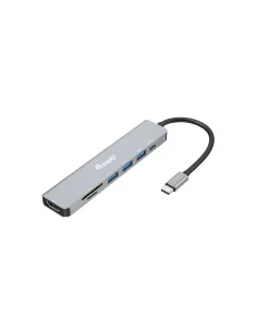 Equip 133494 Adaptador multifunción USB-C 7 en 1, HDMI 4K 60Hz, USB 3.2 Gen1 x 3 , TF MICRO SD, 100W USB PD