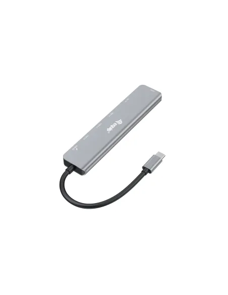 Equip 133494 Adaptador multifunción USB-C 7 en 1, HDMI 4K 60Hz, USB 3.2 Gen1 x 3 , TF MICRO SD, 100W USB PD
