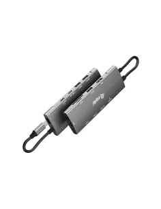 Equip Adaptador multifunción USB-C 9 en 1, HDMI 4K 60Hz, Gigabit LAN, USB 3.2 GEN1, SD TF, 100W USB PD 2
