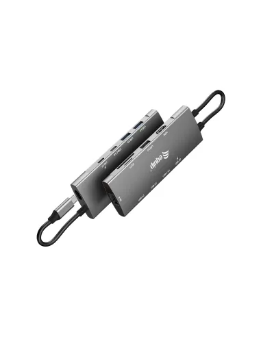 Equip Adaptador multifunción USB-C 9 en 1, HDMI 4K 60Hz, Gigabit LAN, USB 3.2 GEN1, SD TF, 100W USB PD