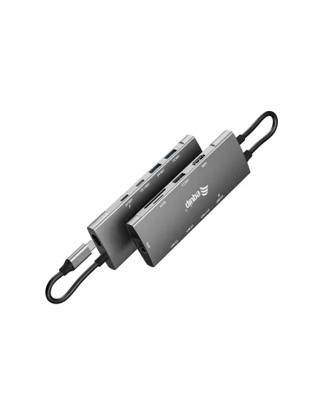 Equip Adaptador multifunción USB-C 9 en 1, HDMI 4K 60Hz, Gigabit LAN, USB 3.2 GEN1, SD TF, 100W USB PD