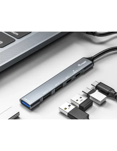 Equip 128962 hub de interfaz USB 3.2 Gen 1 (3.1 Gen 1) Type-C 5000 Mbit s Plata