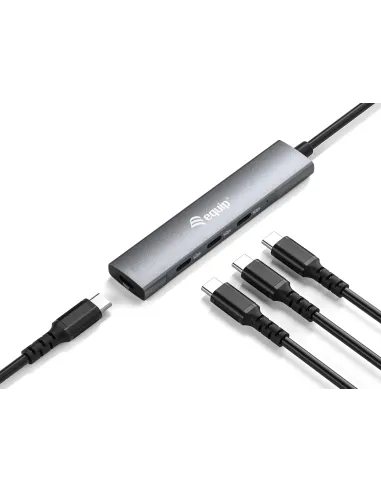 Equip 128963 hub de interfaz USB 3.2 Gen 1 (3.1 Gen 1) Type-C 5000 Mbit s Negro, Plata