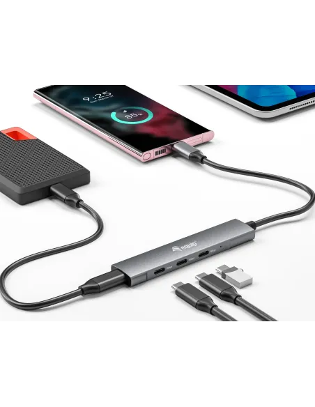 Equip 128963 hub de interfaz USB 3.2 Gen 1 (3.1 Gen 1) Type-C 5000 Mbit s Negro, Plata