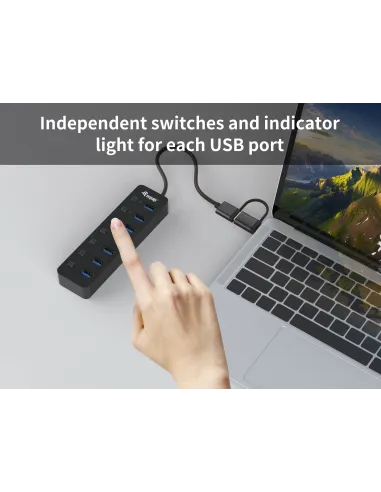 Equip 128965 hub de interfaz USB 3.2 Gen 1 (3.1 Gen 1) Type-A 5000 Mbit s Negro