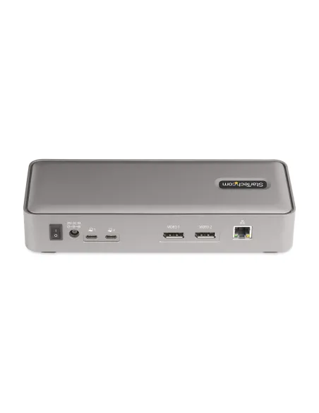 StarTech.com Docking Station KVM USB-C para Portátil - Replicador de Puertos USB Tipo C para 2 Monitores DisplayPort 4K 60Hz -