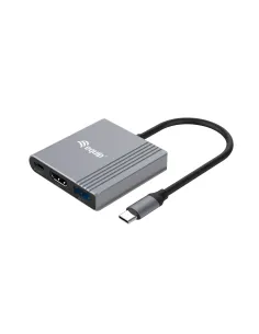 Equip Adaptador 3 en 1 USB-C a HDMI   USB-A   USB PD, 4K 60Hz, 100W USB PD