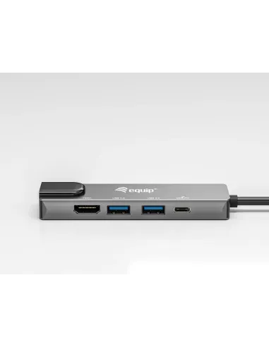 Equip Adaptador multifunción USB-C 5 en 1, HDMI , Gigabit LAN, USB 3.2 GEN1, 100W USB PD