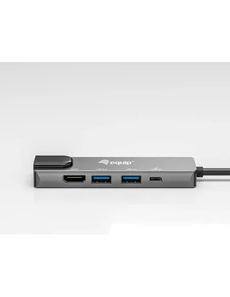 Equip Adaptador multifunción USB-C 5 en 1, HDMI , Gigabit LAN, USB 3.2 GEN1, 100W USB PD