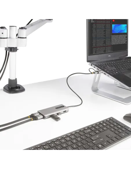 StarTech.com Adaptador Multipuertos USB-C - HDMI Doble (4K30Hz 1080p60Hz) - Hub Ladrón 3x USB-A - Mini Docking Station de