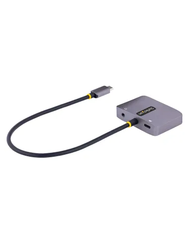 StarTech.com Adaptador de Vídeo USB C, Adaptador Multipuertos USB Tipo C a HDMI VGA con Salida de Audio de 3,5mm, HDR 4K a