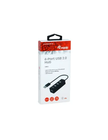 Equip 128955 hub de interfaz USB 2.0 480 Mbit s Negro