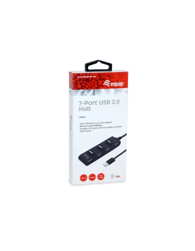 Equip 128957 hub de interfaz USB 2.0 480 Mbit s Negro