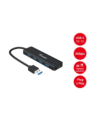 Equip 128959 hub de interfaz USB 3.2 Gen 1 (3.1 Gen 1) Type-A 5000 Mbit s Negro