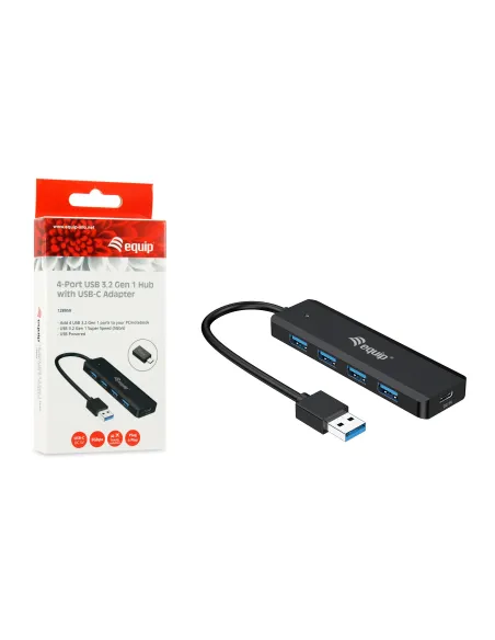 Equip 128959 hub de interfaz USB 3.2 Gen 1 (3.1 Gen 1) Type-A 5000 Mbit s Negro