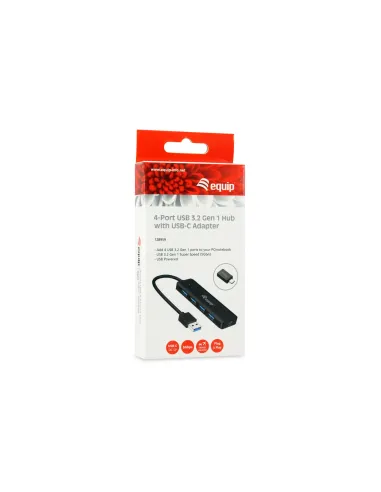 Equip 128959 hub de interfaz USB 3.2 Gen 1 (3.1 Gen 1) Type-A 5000 Mbit s Negro