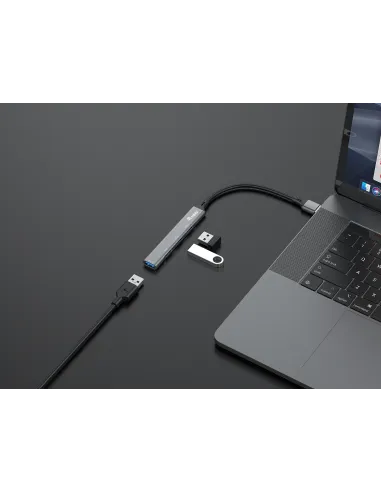 Equip 128960 hub de interfaz USB 3.2 Gen 1 (3.1 Gen 1) Type-A 5000 Mbit s Negro, Gris