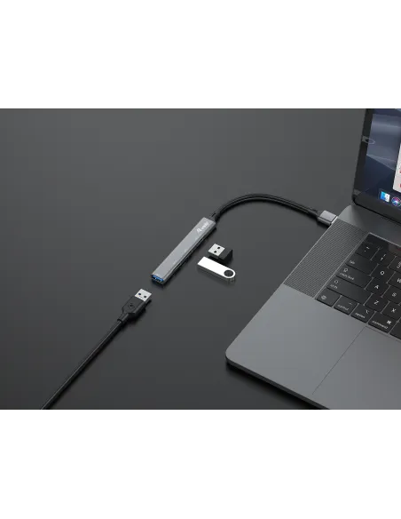 Equip 128960 hub de interfaz USB 3.2 Gen 1 (3.1 Gen 1) Type-A 5000 Mbit s Negro, Gris