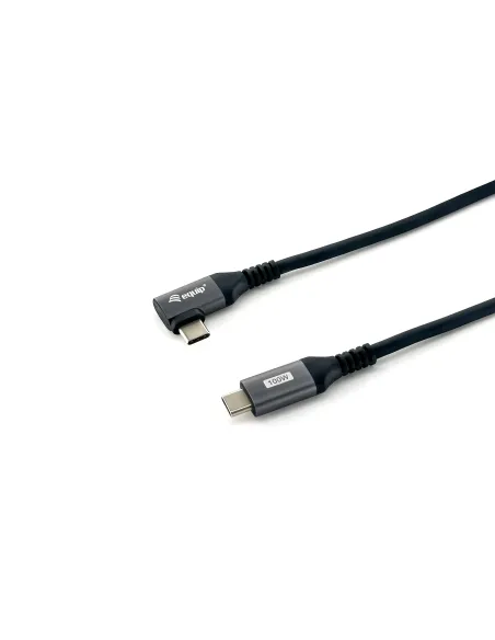 Equip 128891 Cable USB 2.0 C a C en ángulo de 90°, M M, 1,0 m, PD 100 W, negro