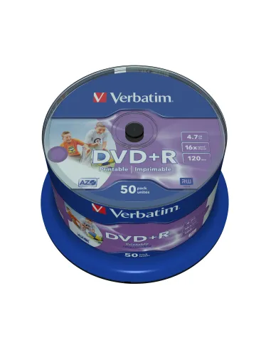 Verbatim DVD+R Wide Inkjet Printable No ID Brand 4,7 GB 50 pieza(s)