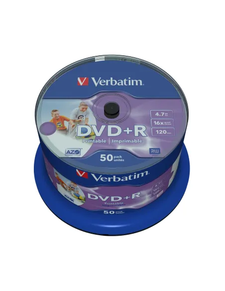 Verbatim DVD+R Wide Inkjet Printable No ID Brand 4,7 GB 50 pieza(s)