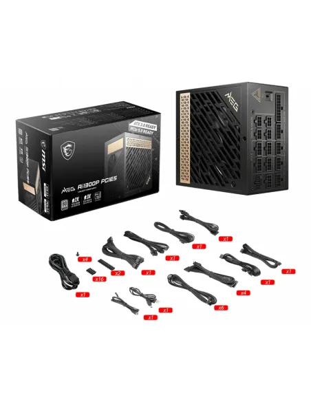 MSI MEG AI1300P PCIE5 unidad de fuente de alimentación 1300 W 24-pin ATX ATX Negro